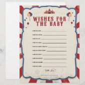 Wünsche für das Baby [Thema Circus] Briefbogen (Vorne/Hinten)