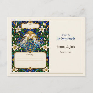 Wünsche für das Hochzeitseinladungs-Gästebuch mit Postkarte
