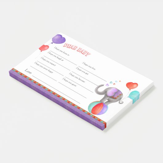 Wünsche für den Babyduschzirkus post it notes Post-it Klebezettel (angewinkelt)