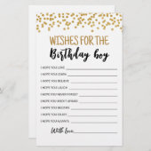 Wünsche für den Geburtstagsjungen Birthday Party (Vorne/Hinten)