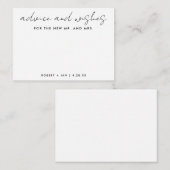 Wünsche für den neuen Mr. + Mrs. Wedding Minimalis Hinweiskarte (Vorne/Hinten)