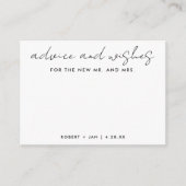 Wünsche für den neuen Mr. + Mrs. Wedding Minimalis Hinweiskarte (Vorderseite)
