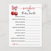 Wünsche für die Baby Cherry Baby Shower Game Card Begleitkarte (Vorderseite)
