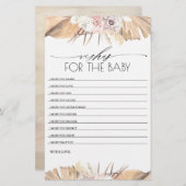 Wünsche für die Baby-Dusche (Vorne/Hinten)