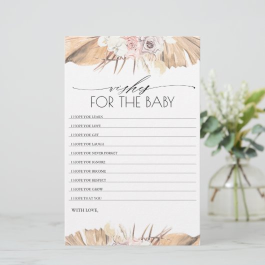 Wünsche für die Baby-Dusche (Stehend Vorderseite)