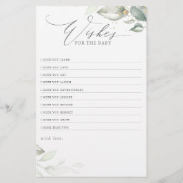 Wünsche für die Baby Elegant Greenerity Baby Dusch