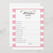 Wünsche für die Baby-Game-Karte - Rosa Hinweiskarte (Vorne/Hinten)