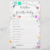Wünsche für die Baby Multicolor Babyduschkarte (Vorderseite)