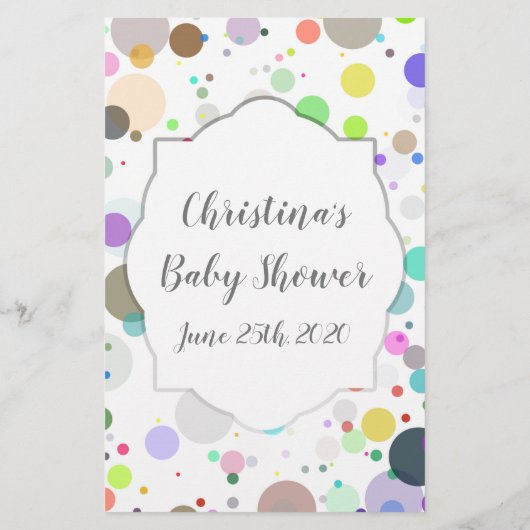 Wünsche für die Baby Multicolor Babyduschkarte (Rückseite)