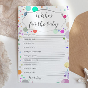 Wünsche für die Baby Multicolor Babyduschkarte