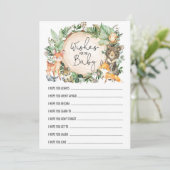 Wünsche für die Baby Woodland Forest Duschkarte Einladung (Stehend Vorderseite)