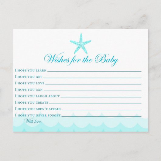 Wünsche für die Babykarte Postkarte (Vorderseite)