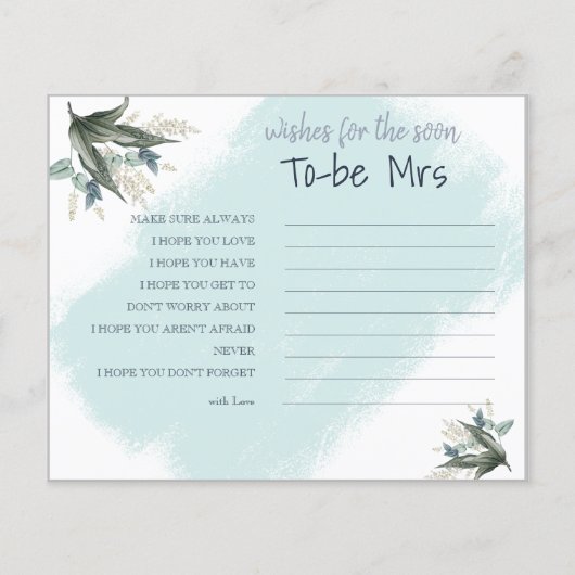 Wünsche für die bald anstehende Frau Brautparty Ca Flyer (Vorne)