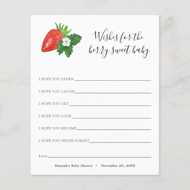 Wünsche für die Berry Sweet Baby Card (Vorderseite)