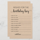 Wünsche für die Geburtstagsjunge Geburtstagsparty (Vorne/Hinten)