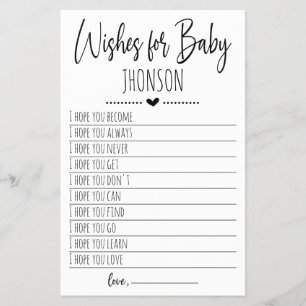 Wünsche für eine Babykarte Flyer