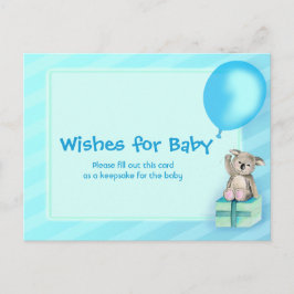 Wünsche für einen kleinen Jungen - Koala Babydusch Hinweiskarte