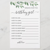 Wünsche für Geburtstagskarte (Vorderseite)