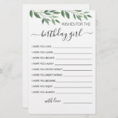 Wünsche für Geburtstagskarte (Vorne/Hinten)