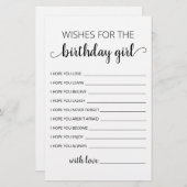 Wünsche für Geburtstagskarte (Vorne/Hinten)