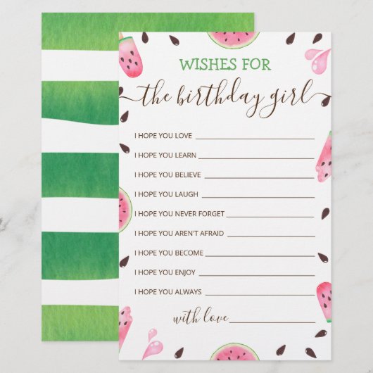 Wünsche für Geburtstagskarte (Vorne/Hinten)