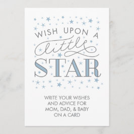 Wünsche für Kinder auf einem Star Baby Duschzeiche Hinweiskarte