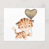 Wünsche für Kinder | Baby Tiger | Babyduschkarte Flyer (Hinten)