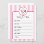 Wünsche für Kinderkarte - Baby in Tee-Cup-Design Hinweiskarte (Vorne/Hinten)