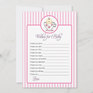 Wünsche für Kinderkarte - Baby in Tee-Cup-Design Hinweiskarte