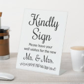 Wünsche für Neuen Herrn und Frau Wedding Gästebuch Sockelschild (In SItu)