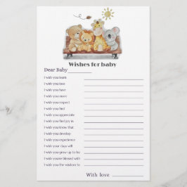 Wünsche für Niedliche Woodland Babyduschkarte