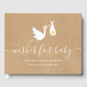 Wünsche für rustikale Stork Star Babydusche Gästebuch (Vorderseite)