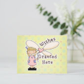 Wünsche Granit Fairy Godmatt Postkarte (Stehend Vorderseite)