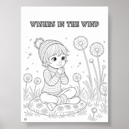 Wünsche im Wind Matte Poster zum Färben (Vorne)