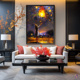 Wünsche in Sky Lantern Träume in Expressive Poster