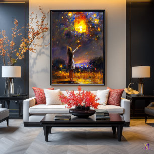 Wünsche in Sky Lantern Träume in Expressive Poster