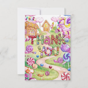 Wünsche Kids Candyland Dankeschön Karte
