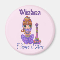 Wünsche Kommen Sie Lila Genie Girl Magic Flasche