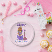 Wünsche Kommen Sie Lila Genie Girl Magie Flasche Pappteller (Party)