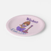 Wünsche Kommen Sie Lila Genie Girl Magie Flasche Pappteller (Schrägansicht)