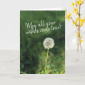 Wünsche kommen True Dandelion Birthday Karte (Gelbe Blume)