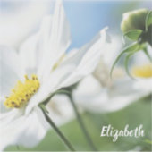 Wünsche mit White Daisies Personalisiert Aufkleber (Vorderseite)