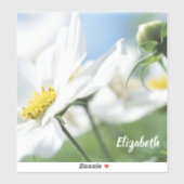 Wünsche mit White Daisies Personalisiert Aufkleber (Blatt)