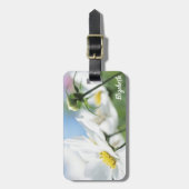 Wünsche mit White Daisies Personalisiert Gepäckanhänger (Vorderseite vertikal)