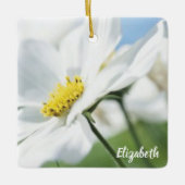 Wünsche mit White Daisies Personalisiert Keramikornament (Vorderseite)