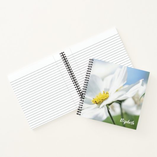 Wünsche mit White Daisies Personalisiert Notizblock (Innenseite)