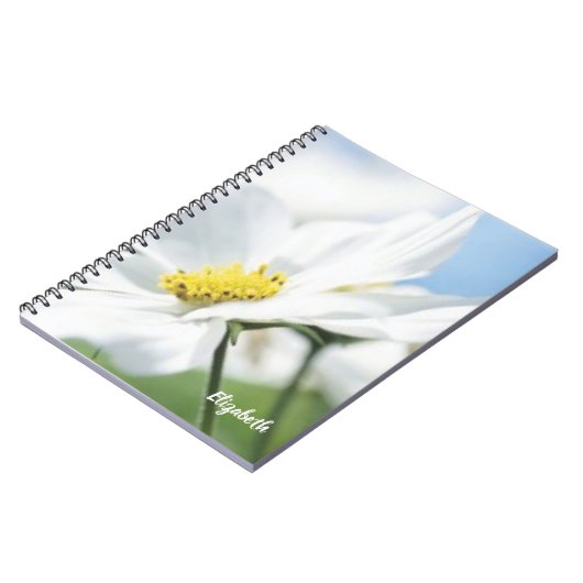 Wünsche mit White Daisies Personalisiert Notizblock (Linke Seite)