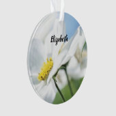Wünsche mit White Daisies Personalisiert Ornament (Vorderseite)