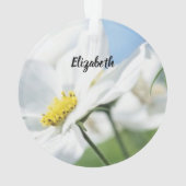 Wünsche mit White Daisies Personalisiert Ornament (Rückseite)