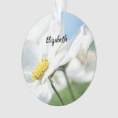 Wünsche mit White Daisies Personalisiert Ornament (Vorderseite)